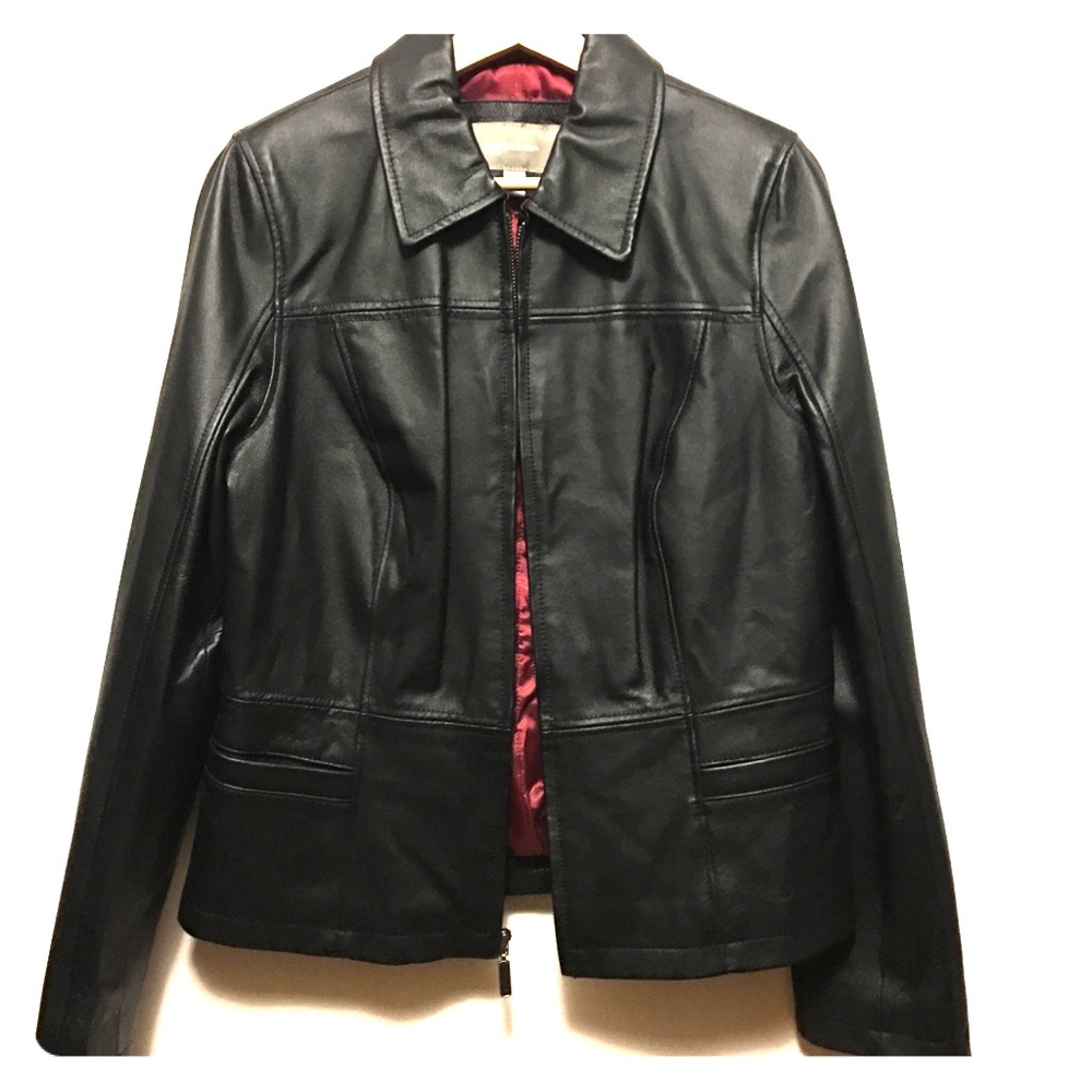 Black leather jacket
